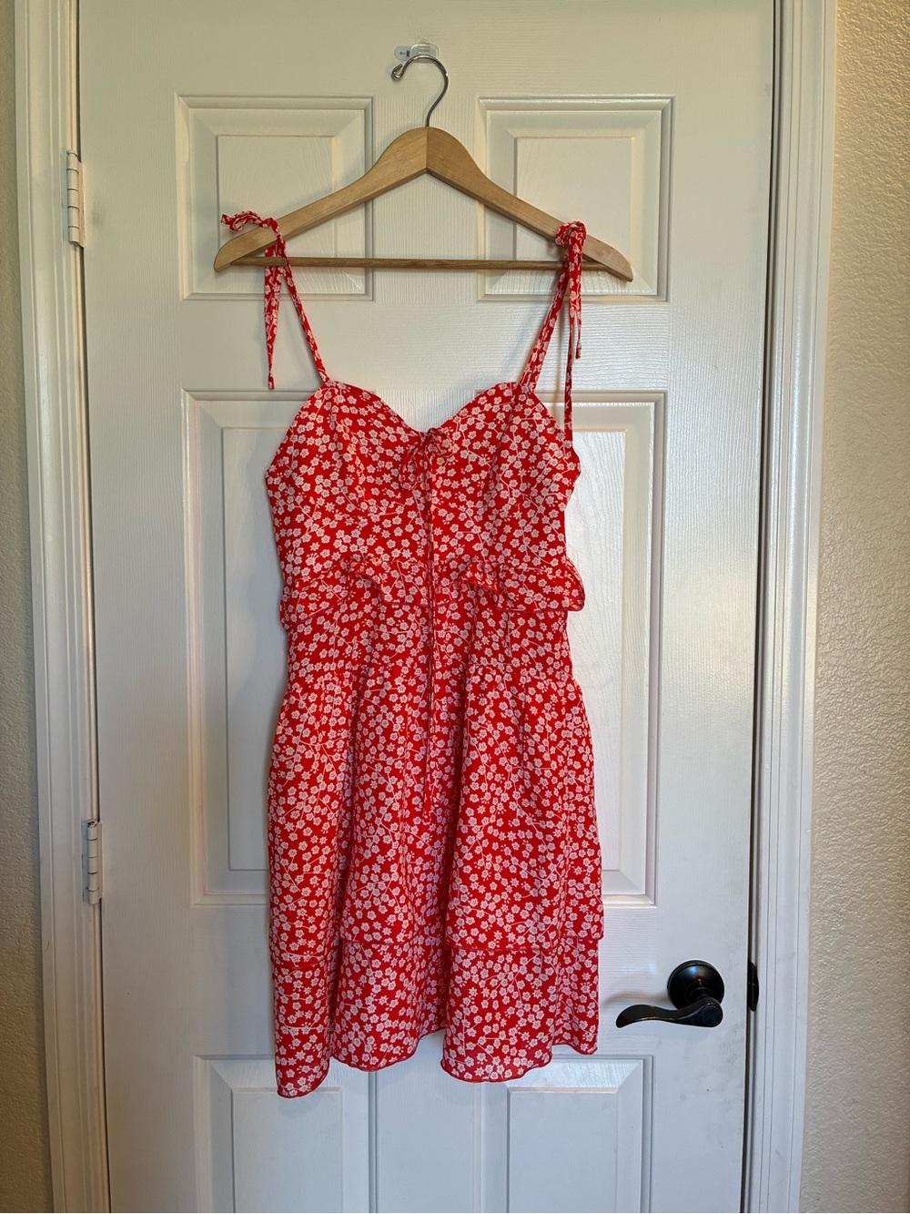 Simplee Apparel Red Floral Midi Dress